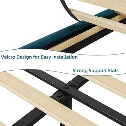 King Size Upholstered Platform Bed Frame with Adjustable Headboard - DSARD