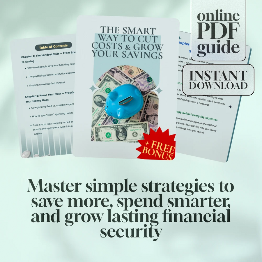 The Smart Way to Cut Costs & Grow Your Savings | Digital Guide to Managing Expenses & Growing Your Savings – eBook, PDF, Instant Download