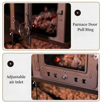 DSARD Compact Folding Wood Stove: Lightweight & Portable for Outdoor Camping and Picnic