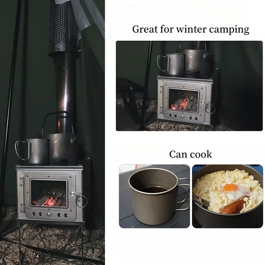 DSARD Compact Folding Wood Stove: Lightweight & Portable for Outdoor Camping and Picnic - DSARD
