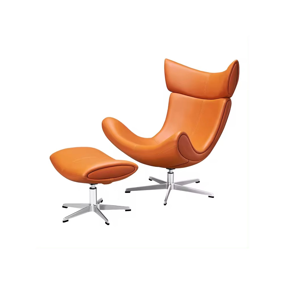 Luxury Modern Leather Leisure Chair & Ottoman Set for Living Room & Office - DSARD