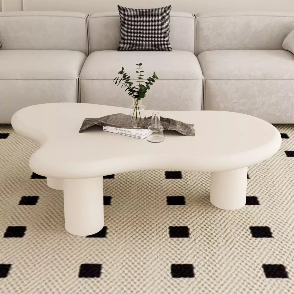 Cloud-Shaped Coffee Table – Modern Minimalist Living Room