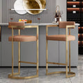 Minimalist Modern Bar Chair with Handrails – High Back, Synthetic Leather - DSARD