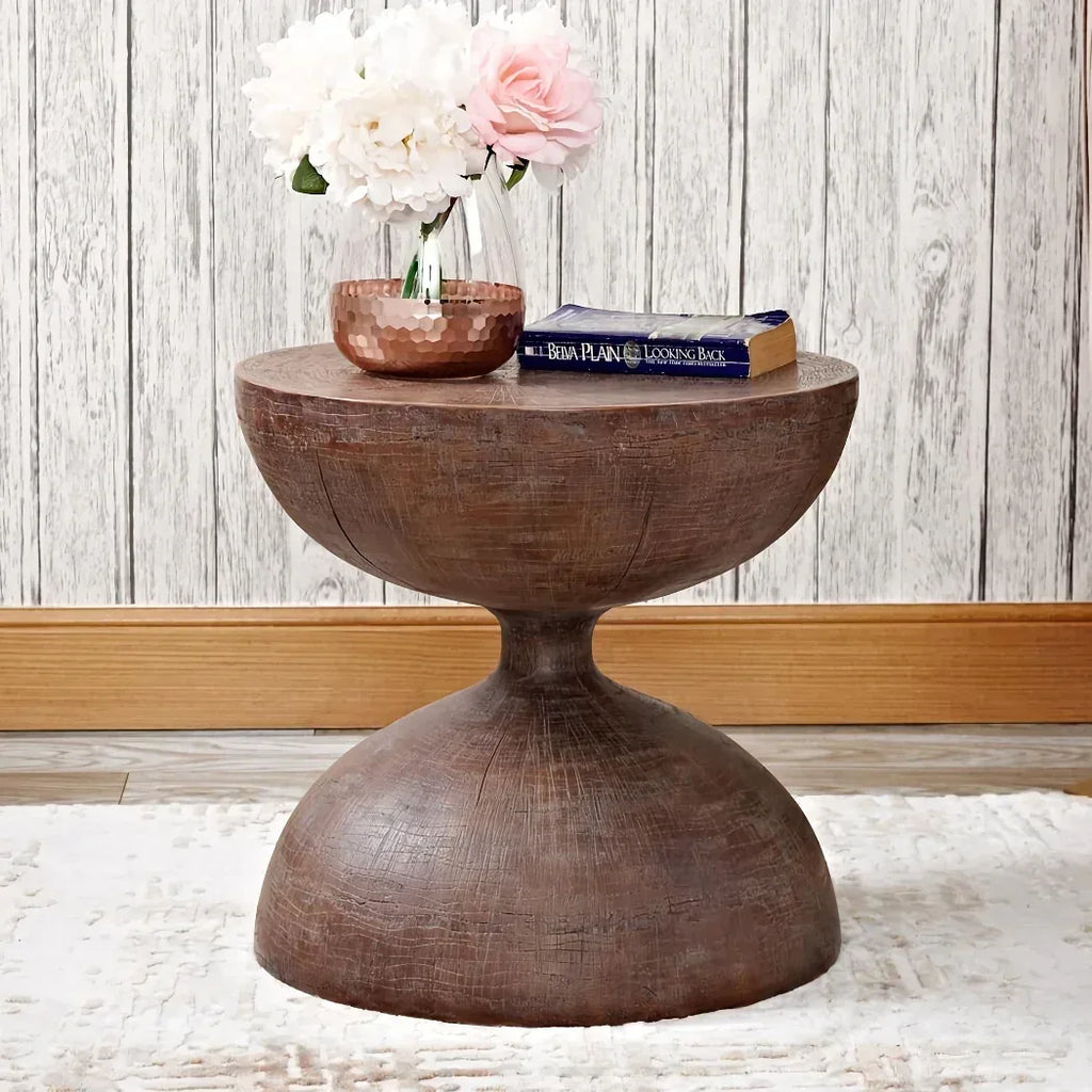 DSARD Wabi-Sabi Style Vintage Hourglass Side Table - DSARD