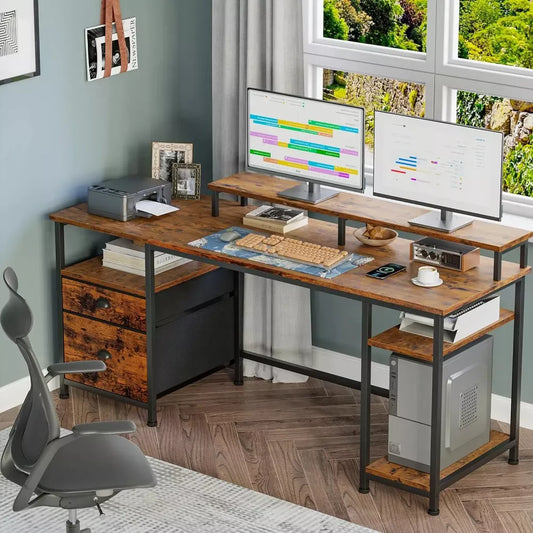 61″ Spacious Industrial-Style Computer Desk - DSARD
