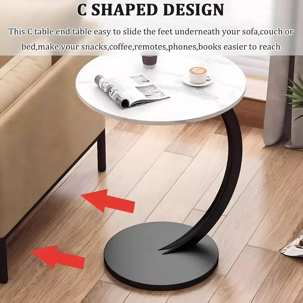Sleek Nordic Metal Side Table – Minimalist Living Room & Bedroom
