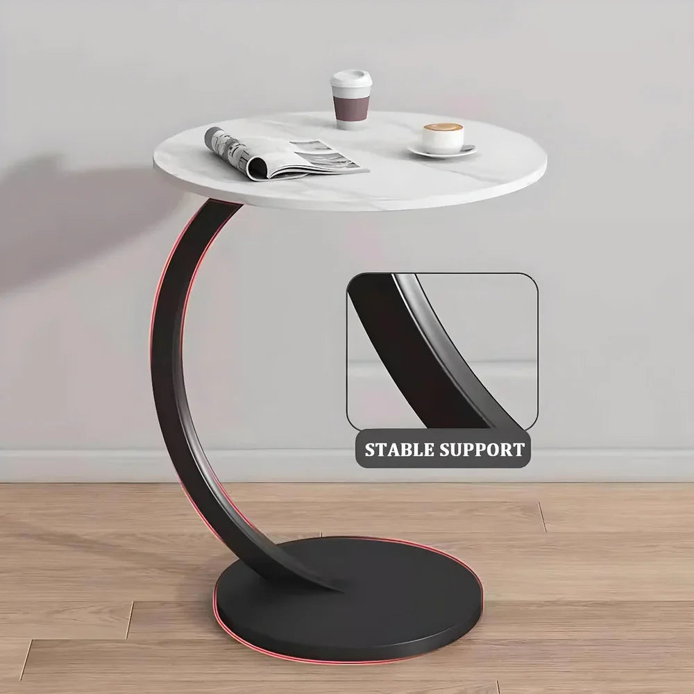Sleek Nordic Metal Side Table – Minimalist Living Room & Bedroom