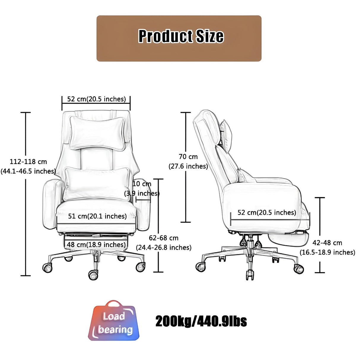 Luxury Swivel Executive Chair with Footrest and Ergonomic Design - DSARD