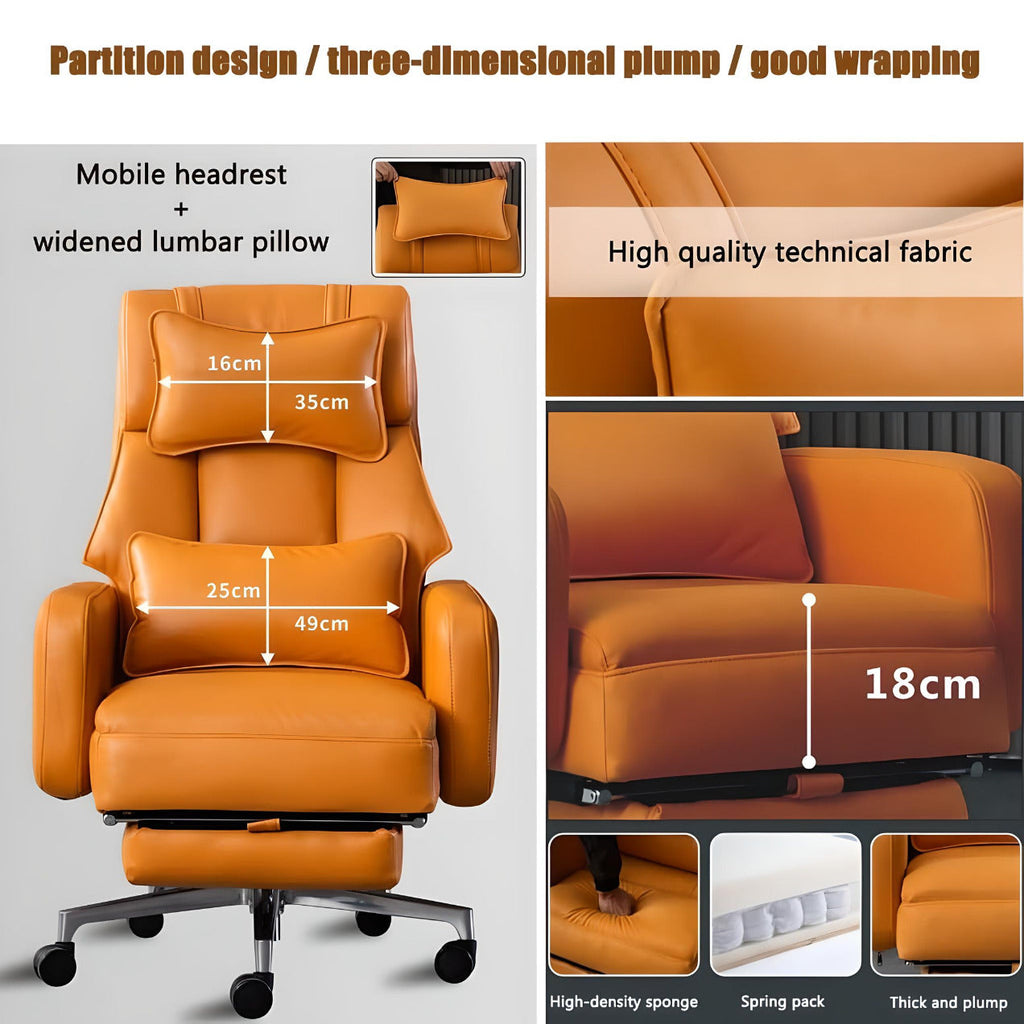 Luxury Swivel Executive Chair with Footrest and Ergonomic Design - DSARD