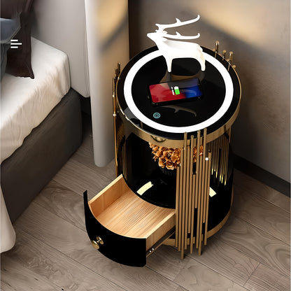 Nordic Bedroom Round Smart Nightstands - DSARD