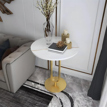 Chic Nordic-Inspired Slate Round Side Table for Modern Homes - DSARD