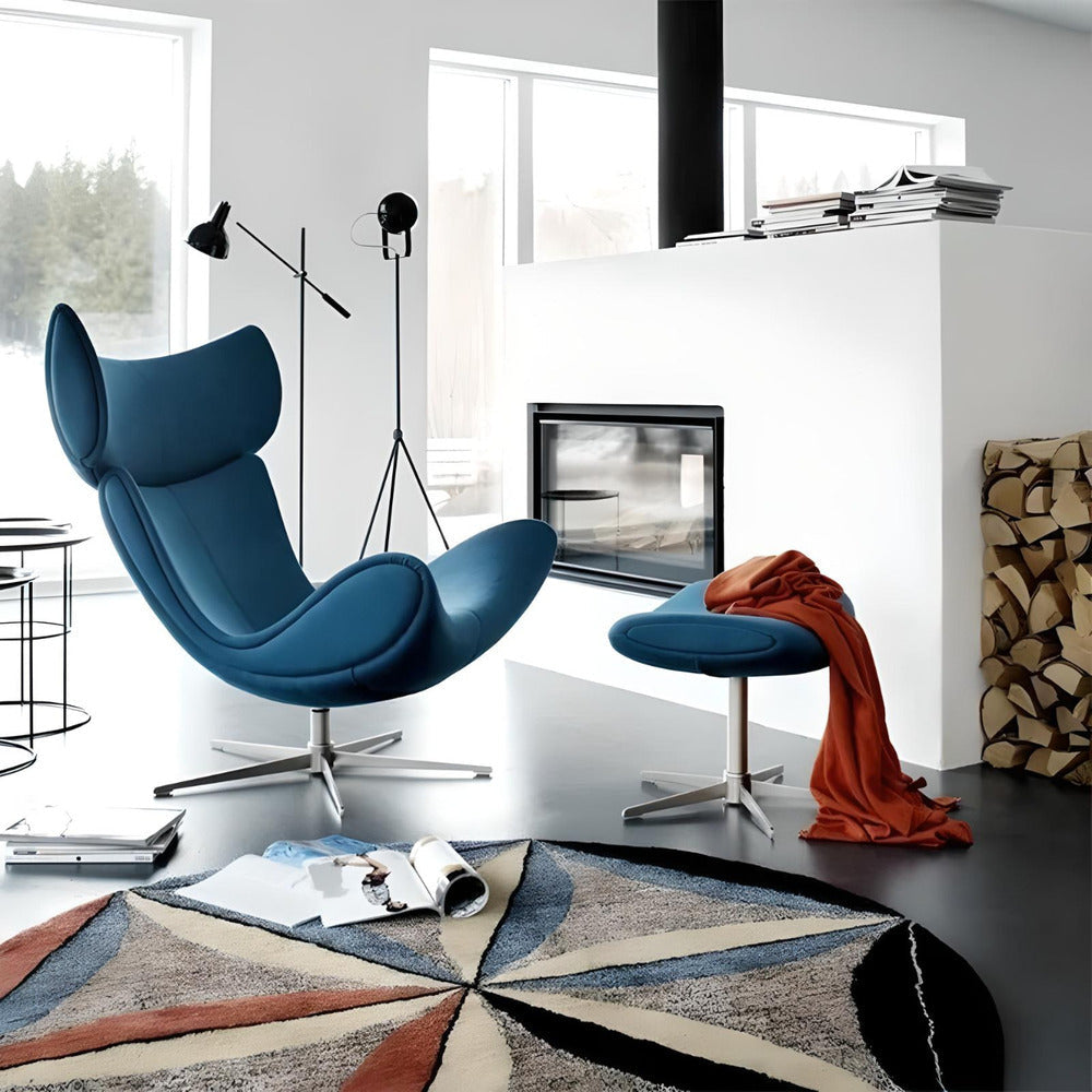 Luxury Modern Leather Leisure Chair & Ottoman Set for Living Room & Office - DSARD