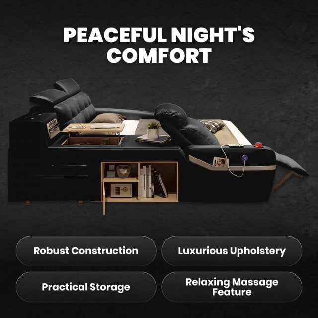 King Bed with Massage and Storage – Luxury Smart Bedroom