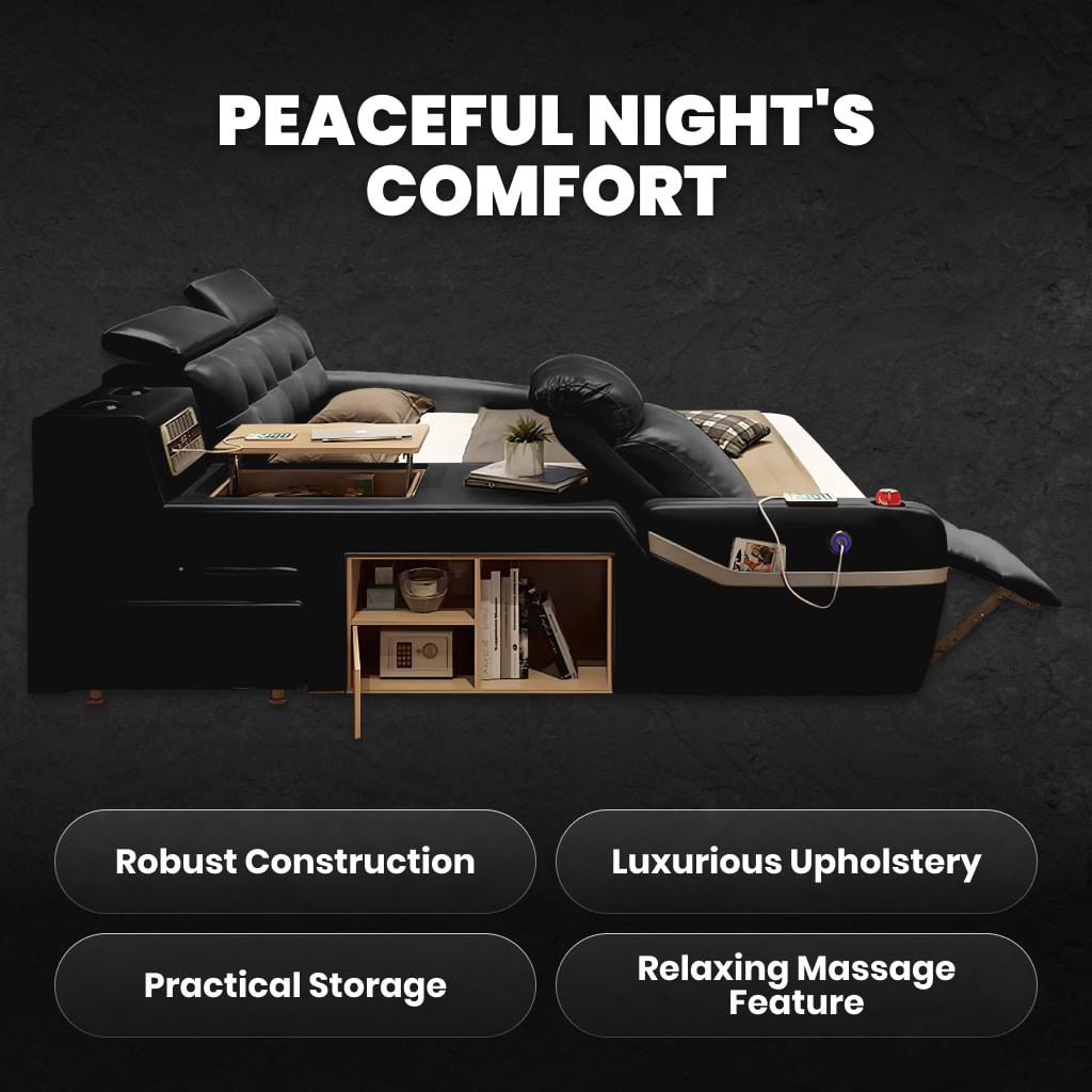 King Bed with Massage and Storage – Luxury Smart Bedroom