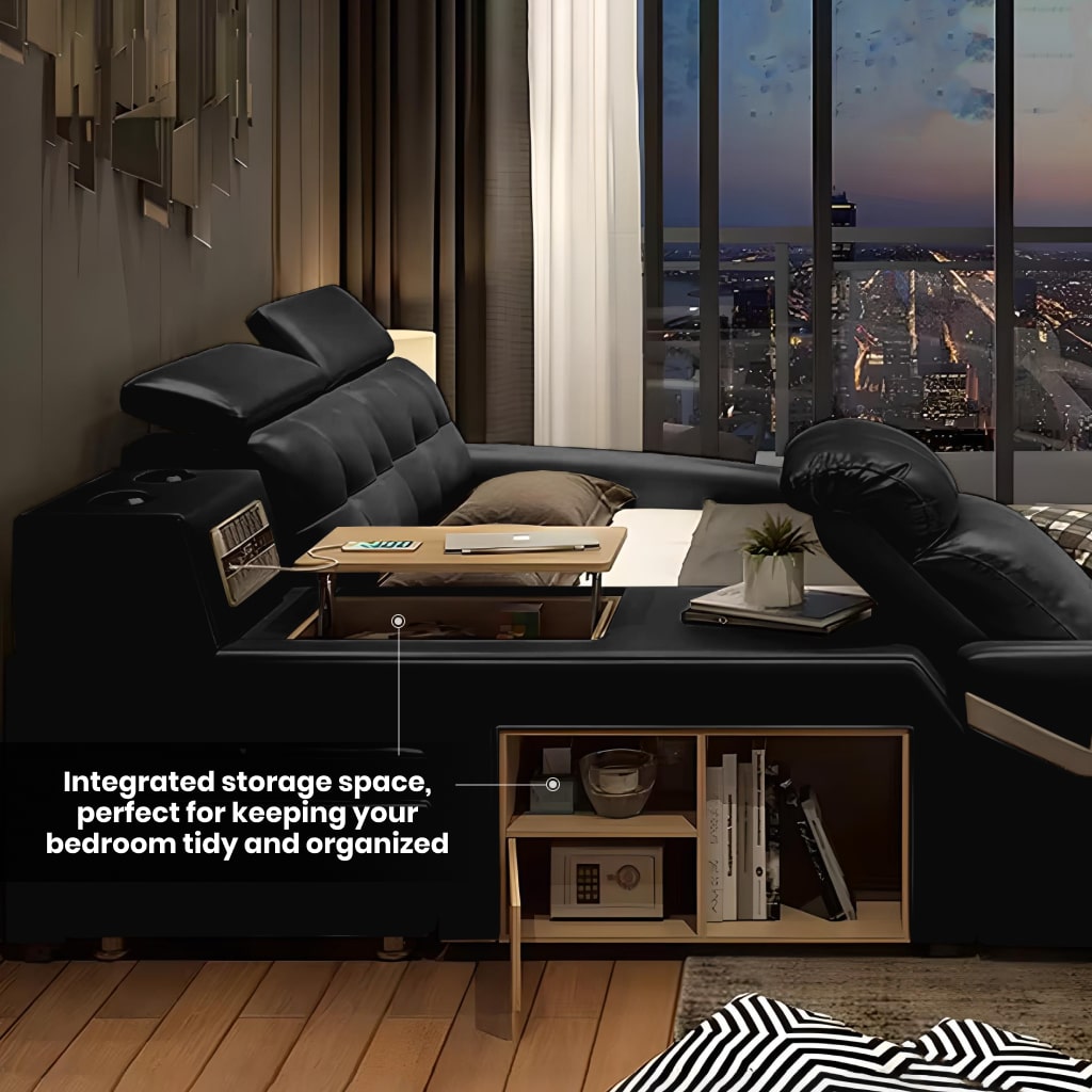 King Bed with Massage and Storage – Luxury Smart Bedroom
