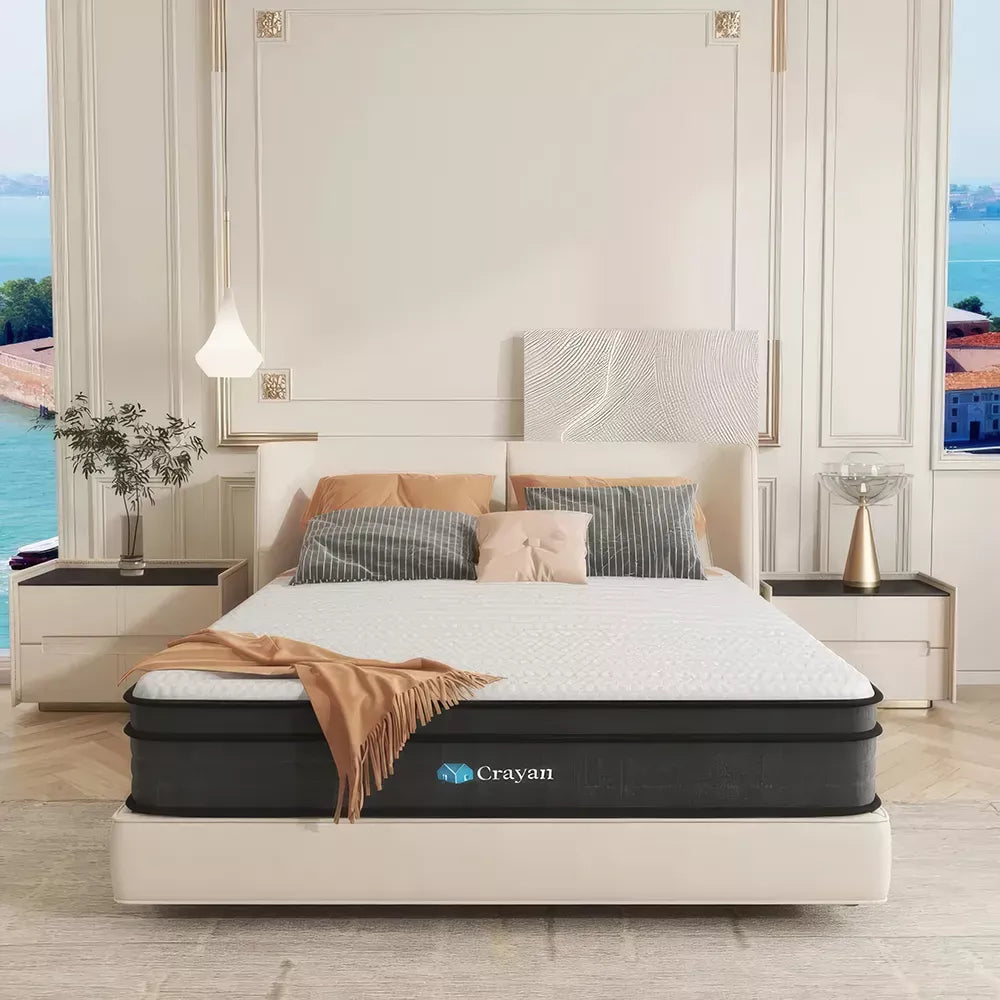 Queen Size 12-Inch Memory Foam Hybrid Mattress with Pocket Springs - DSARD