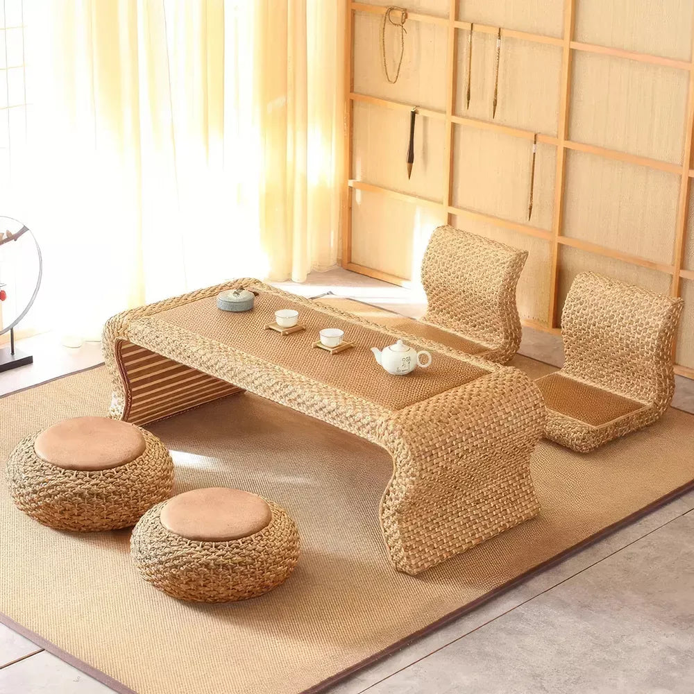 Rattan Coffee Table – Luxury Nordic Minimalist Living Room