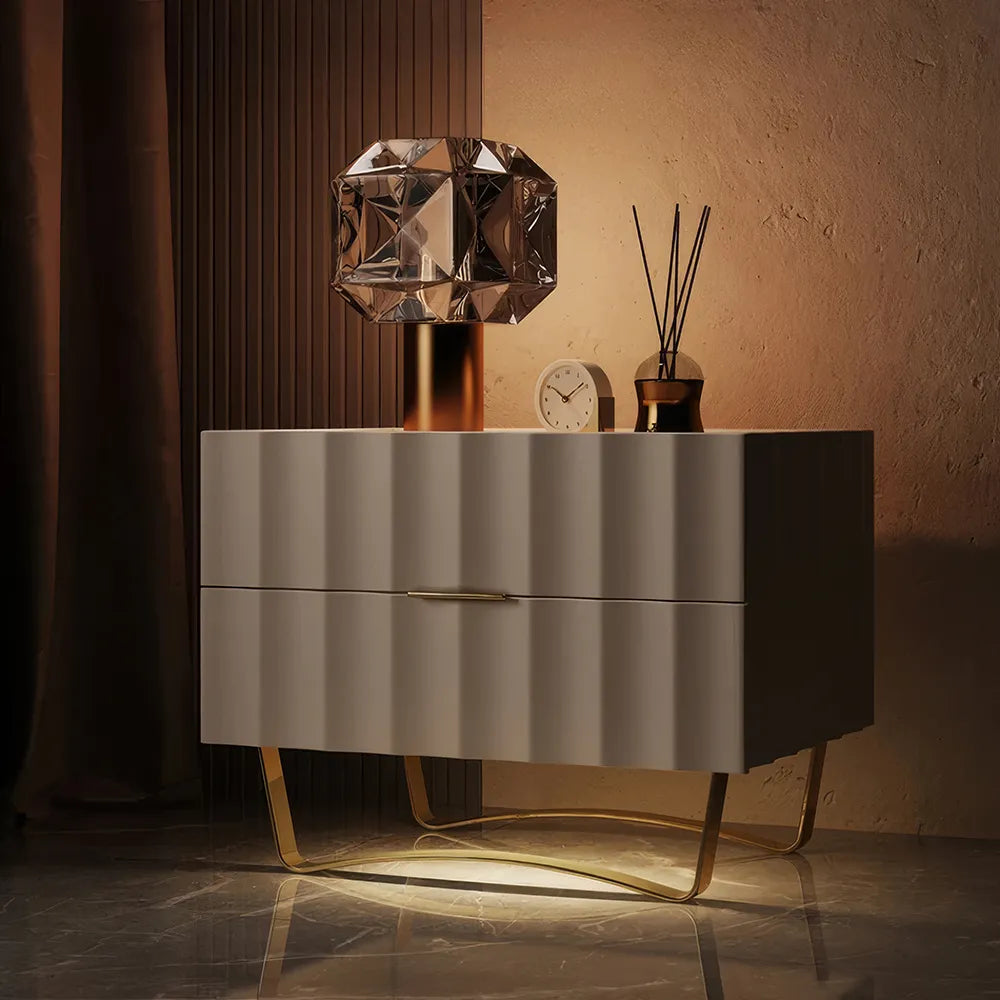 Wooden Bedside Nightstands Storage Luxury Drawers Bedroom Nightstand