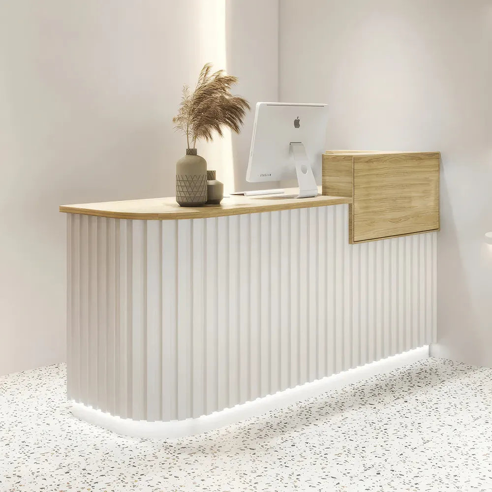 Modern Pine Wood Reception Desk – Elegant Office & Commercial Furniture - DSARD