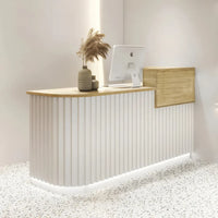 Modern Pine Wood Reception Desk – Elegant Office & Commercial Furniture - DSARD