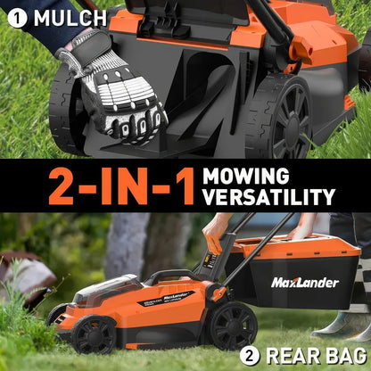 DSARD 20V Cordless 13″ Electric Lawn Mower with Brushless Motor & Dual Batteries