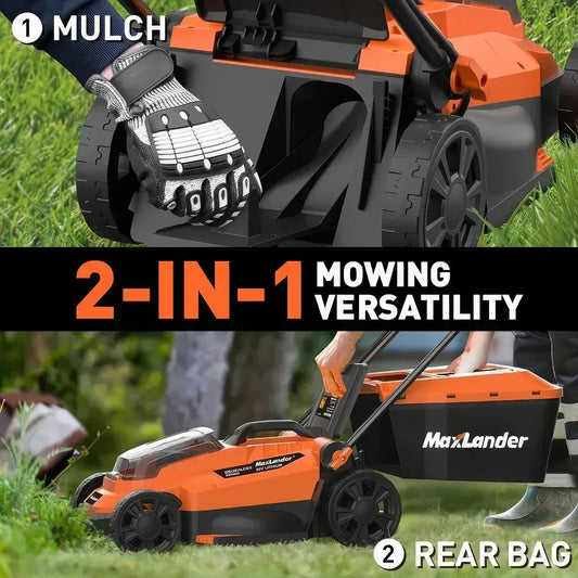 DSARD 20V Cordless 13″ Electric Lawn Mower with Brushless Motor & Dual Batteries - DSARD