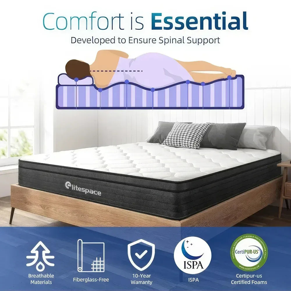 DSARD High Density Memory Foam Mattress - 10 inch Gel Infused Pressure Relief Mattress for Adjustable Bed | Eco Friendly Luxury Mattress - DSARD