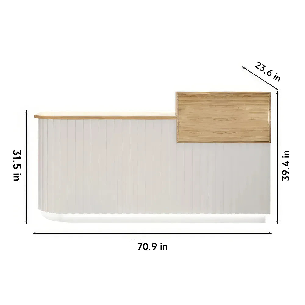 Modern Pine Wood Reception Desk – Elegant Office & Commercial Furniture - DSARD
