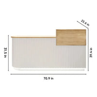 Modern Pine Wood Reception Desk – Elegant Office & Commercial Furniture - DSARD