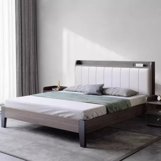 Minimalist Wooden King Size Bed – Elegant Modern Bedroom