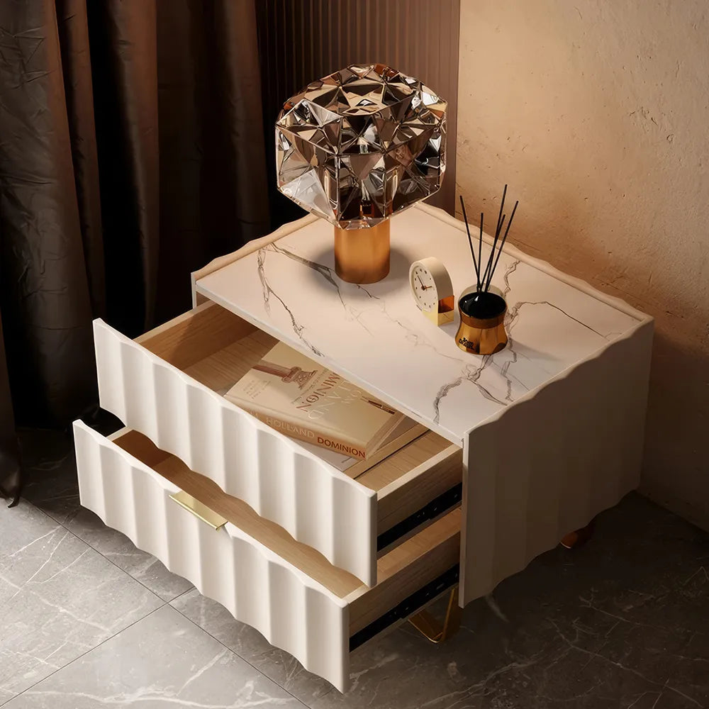 Wooden Bedside Nightstands Storage Luxury Drawers Bedroom Nightstand