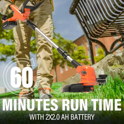 DSARD 20V Cordless 13″ Electric Lawn Mower with Brushless Motor & Dual Batteries