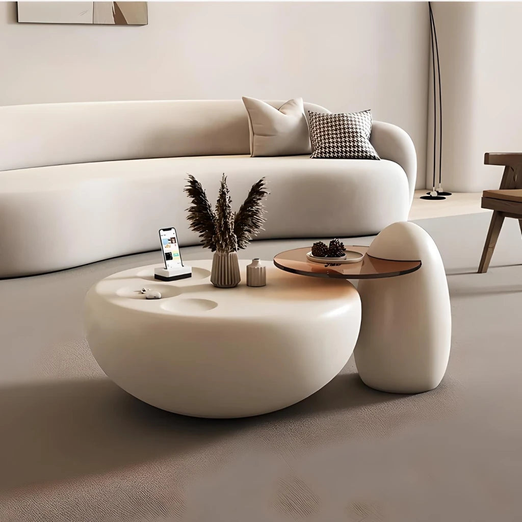DSARD Modern Minimalist Round Coffee Table Contemporary Art-Style