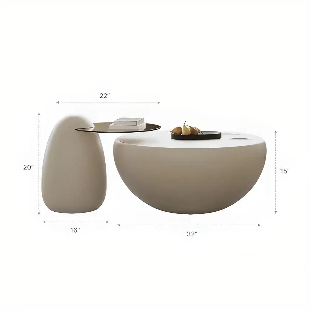 DSARD Modern Minimalist Round Coffee Table Contemporary Art-Style - DSARD