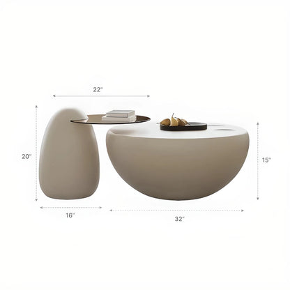 DSARD Modern Minimalist Round Coffee Table Contemporary Art-Style