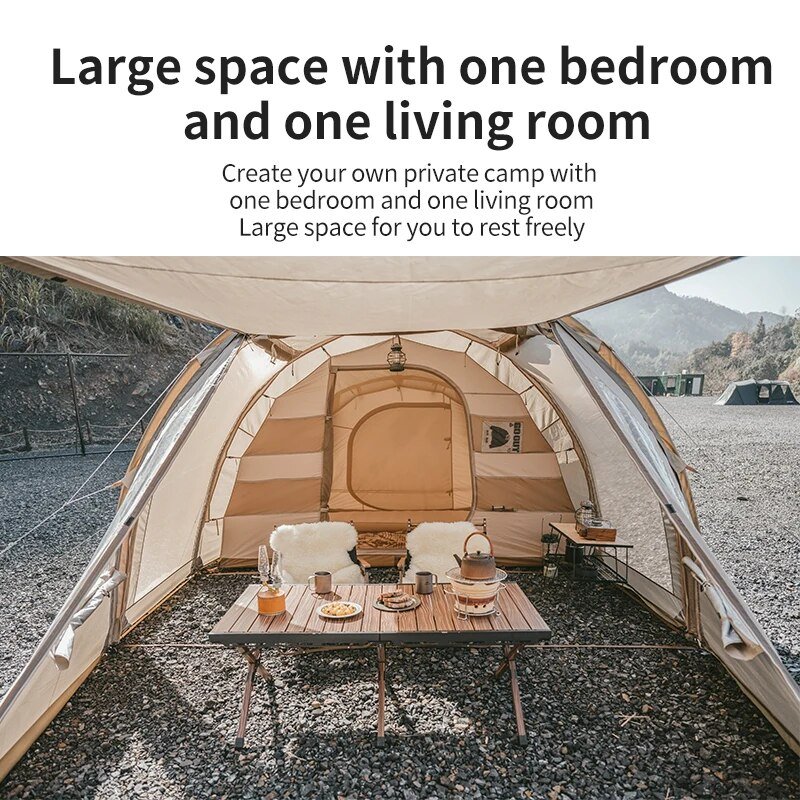 DSARD 3-4 Person Outdoor Tunnel Tent Waterproof Family Camping