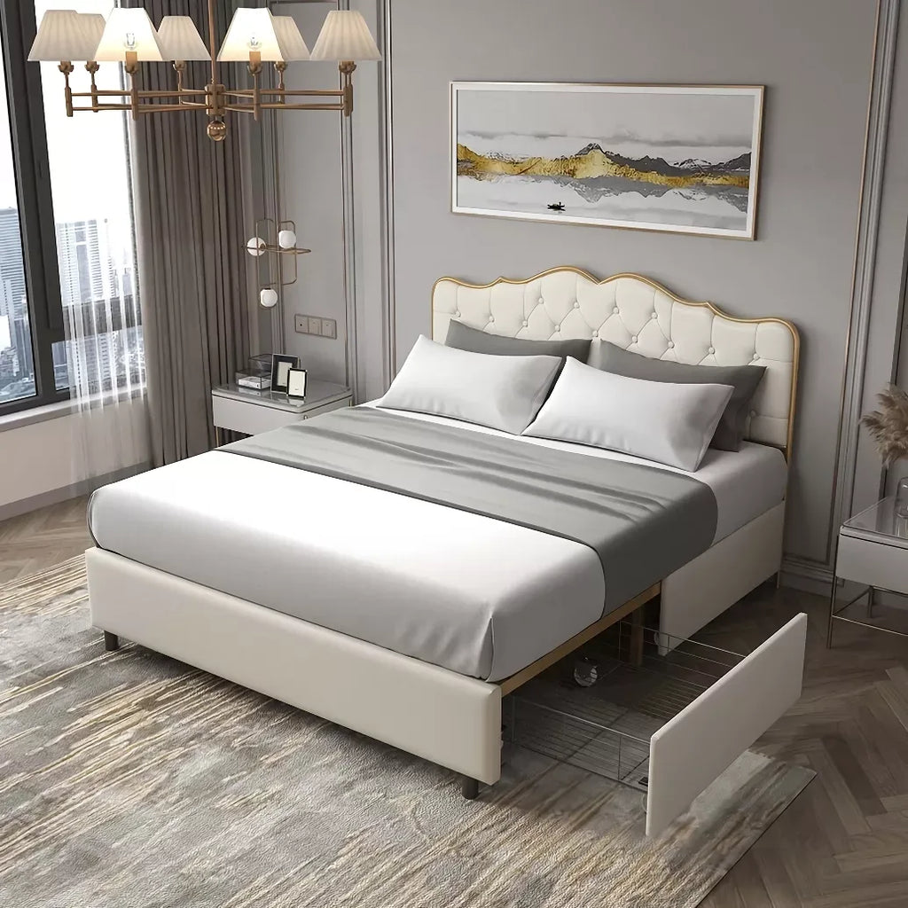 Classic Buckle-Back Bed with Storage Drawers - DSARD - DSARD