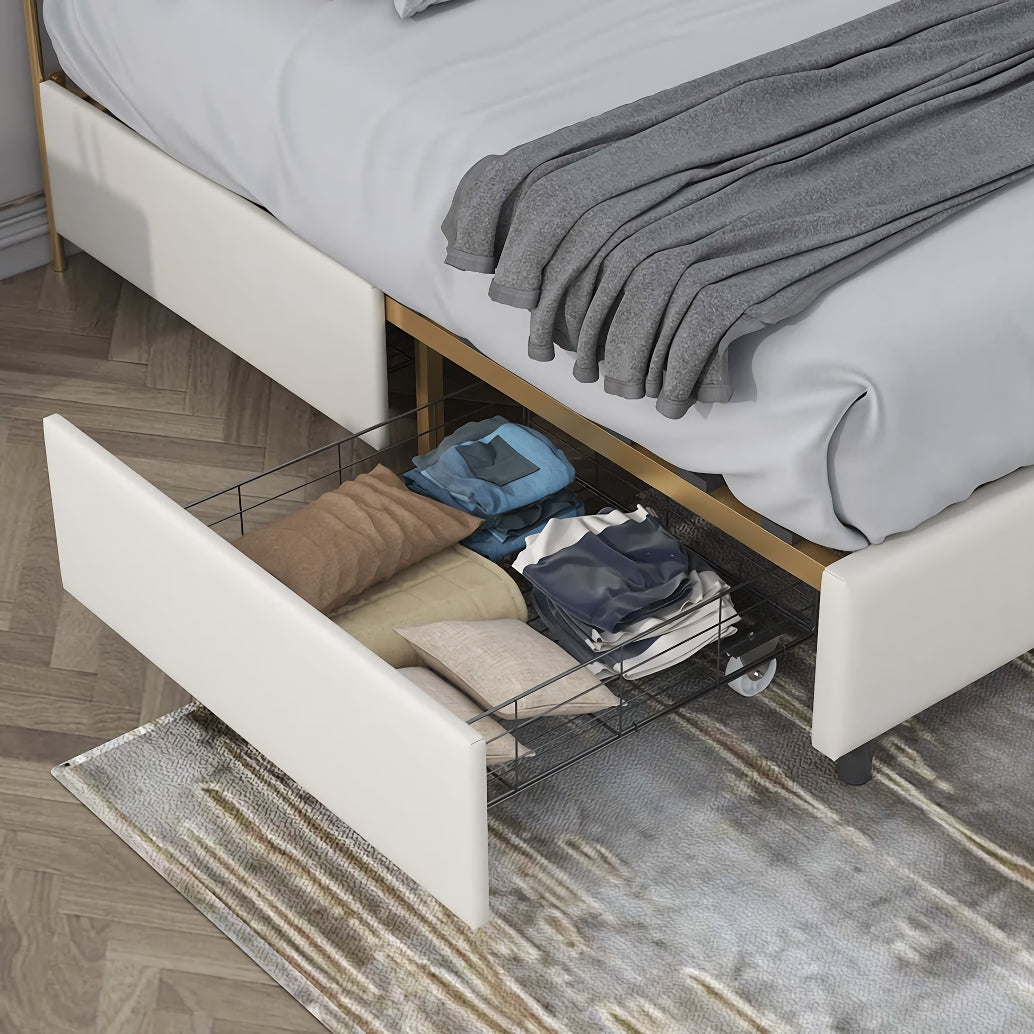 Classic Buckle-Back Bed with Storage Drawers - DSARD