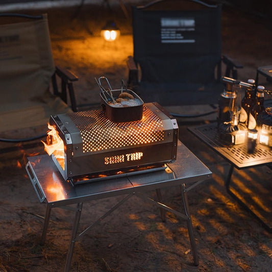 DSARD Portable Stainless Steel Camping Stove: Foldable Outdoor BBQ & Winter Warmer