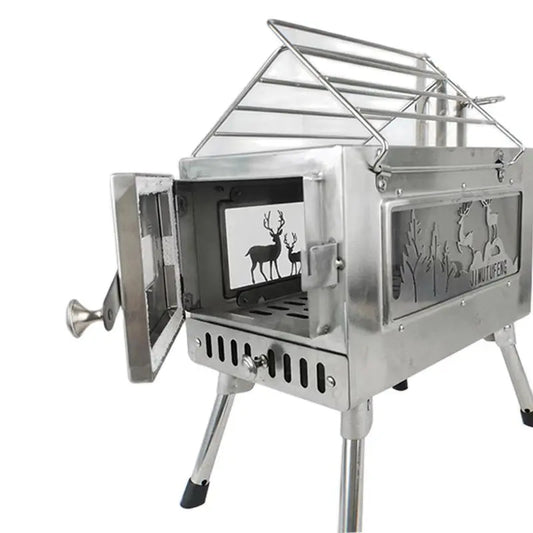 DSARD Portable Stainless Steel Fire Wood Stove for Camping, Cooking, and Heating