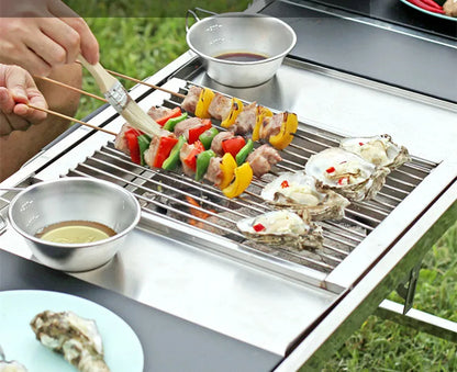DSARD Folding Gas Stove with BBQ Rack – Compact & Portable for Outdoor Adventures