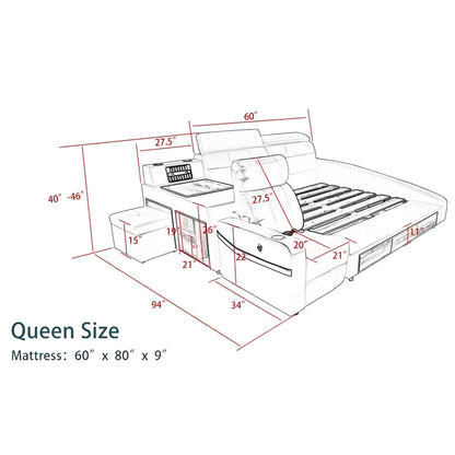 Luxury King Bed with Massage and Storage - DSARD
