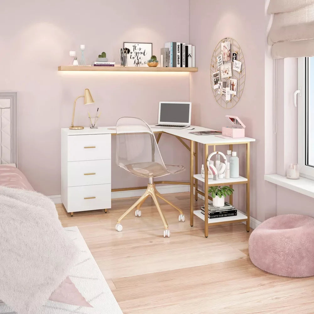 Contemporary L-Shape Home Office Desk - DSARD - DSARD