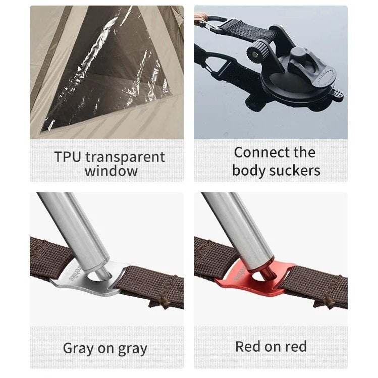 DSARD 3-4 Person Outdoor Tunnel Tent Waterproof Family Camping