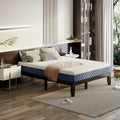 Queen Size Wooden Bed Frame with 10″ Multi-Layer Memory Foam Mattress – Espresso Finish - DSARD