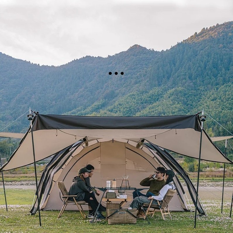 DSARD 3-4 Person Outdoor Tunnel Tent Waterproof Family Camping