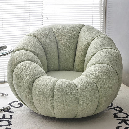 DSARD Modern Minimalist White Velvet Lazy Sofa Pumpkin Shape Relax Chair