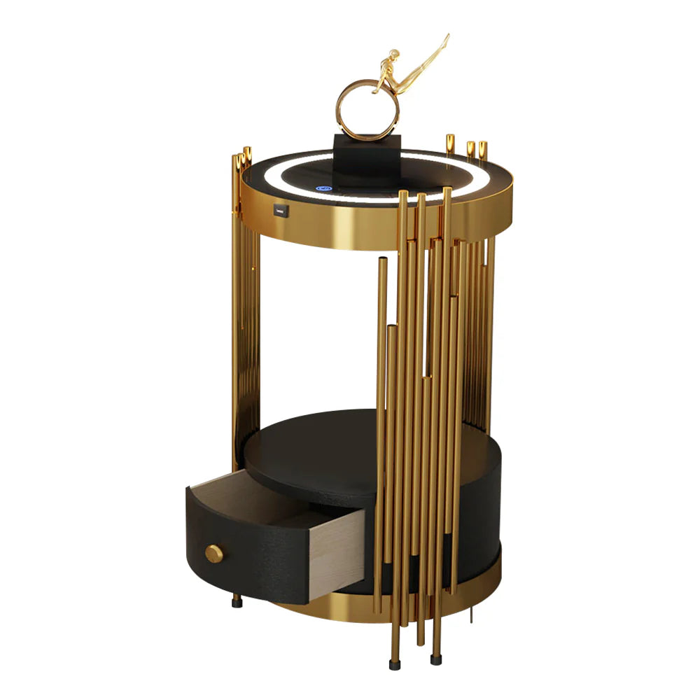 Nordic Bedroom Round Smart Nightstands