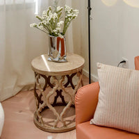 Minimalist Modern Round Wooden Coffee Table for Living Room - DSARD