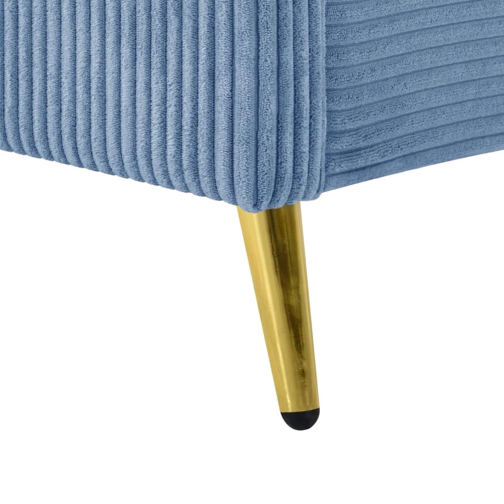 Chic Queen Size Corduroy Platform Bed with Sturdy Metal Legs - DSARD